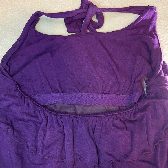 A.N.A Purple Tiered Halter Top Party Top | Small - Picture 3 of 7